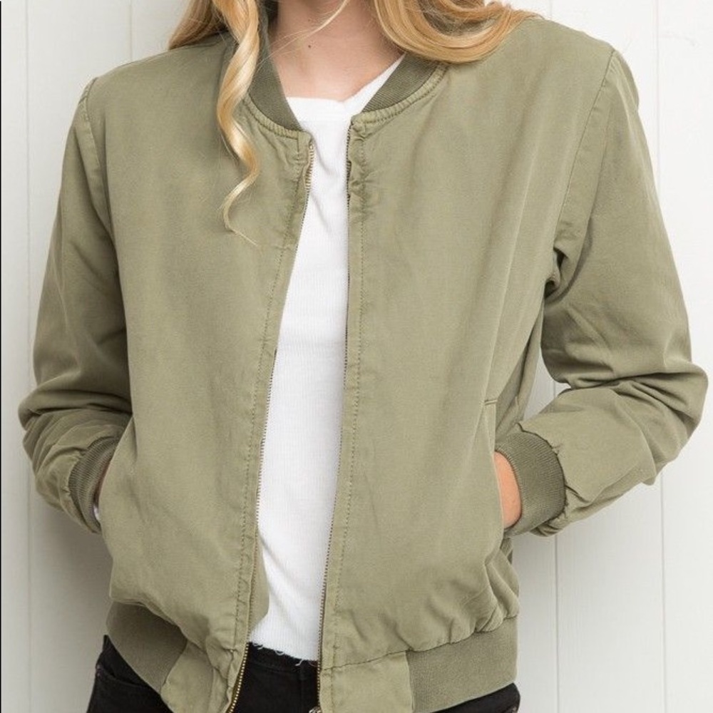 Brandy Melville khaki bomber jacket